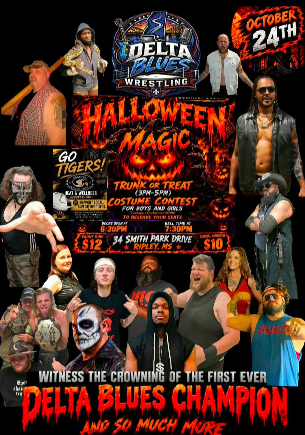 Delta Blues Wrestling presents Halloween Magic, October 24 in Ripley, Mississippi