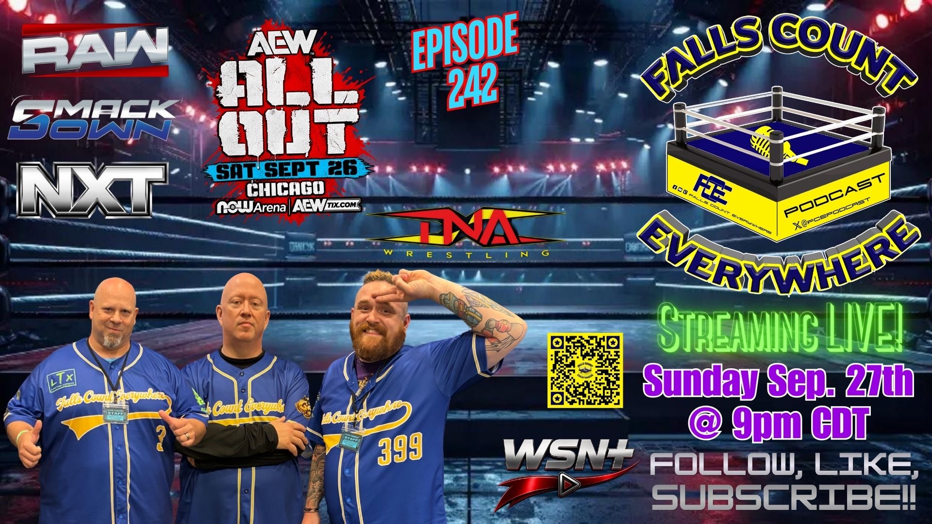 Falls Count Everywhere Podcast Episode 242 graphic: Sunday September 27 at 9 PM CDT